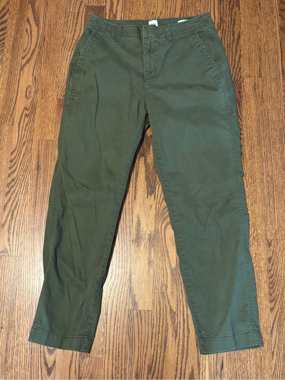 GAP Womens Mid Rise Downtown Khaki Chino Pants - Olive Green Size 4
